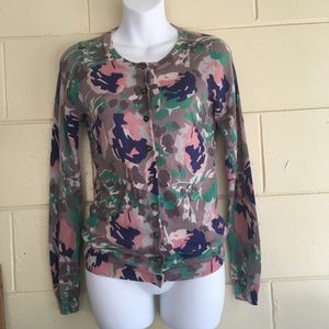 Boden cardigan floral 100% wool Sz 2